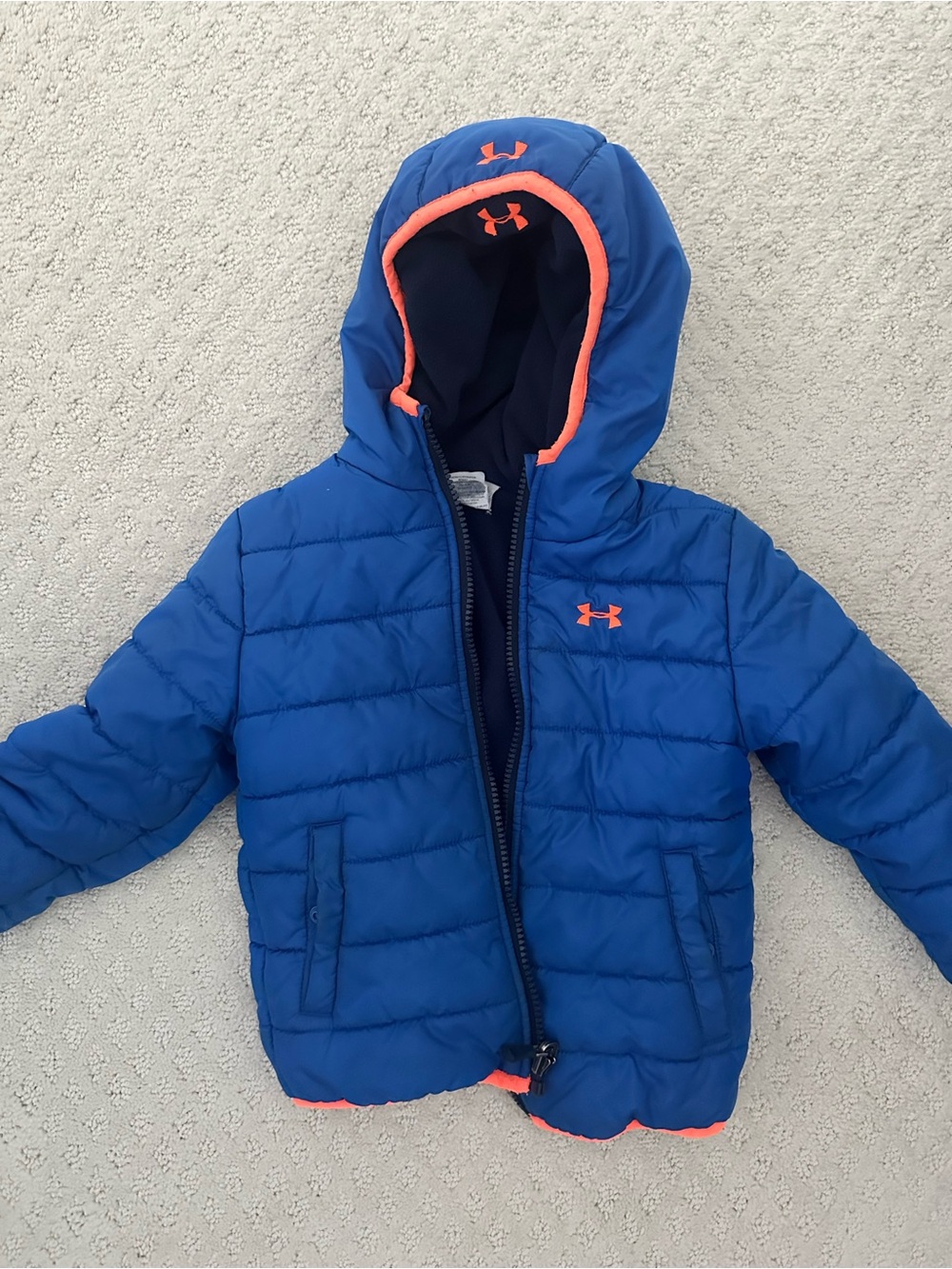 Under Armour Toddler Puffer Jacket Blue Orange 3T